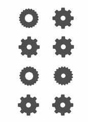 Mechanical: Eight Gray Cog Wheels of Different Designs