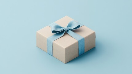 Elegant box secured with a blue bow.