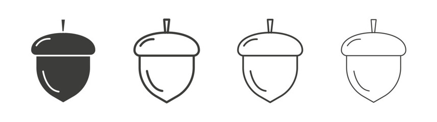Acorn line icon vector illustration set.