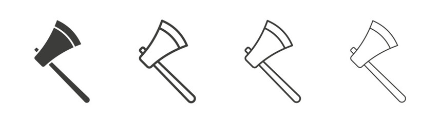 Axe line icon vector illustration set.