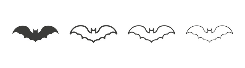 Bat line icon vector illustration set.