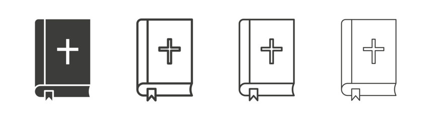 Bible line icon vector illustration set.