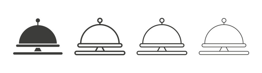 Bell concierge line icon vector illustration set.