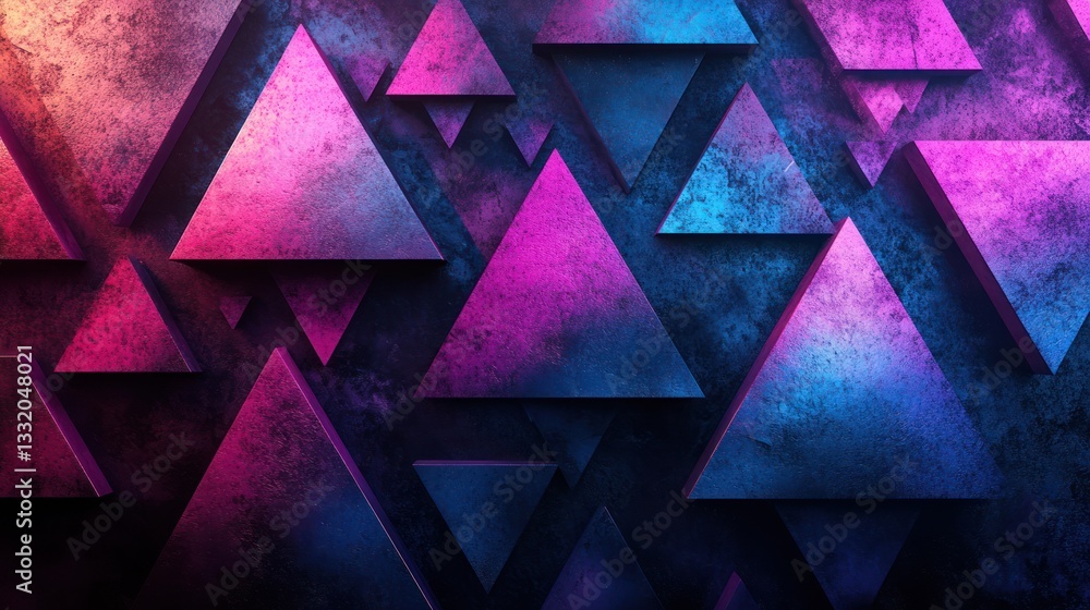 Aufkleber abstract geometric background with colorful triangles.