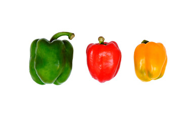 Sweet pepper isolated on white background.