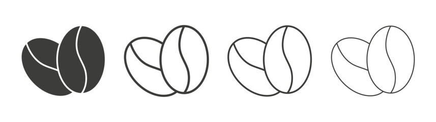 Coffee beans line icon vector illustration set.