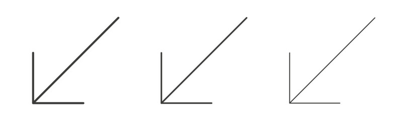 Down left line icon vector illustration set.