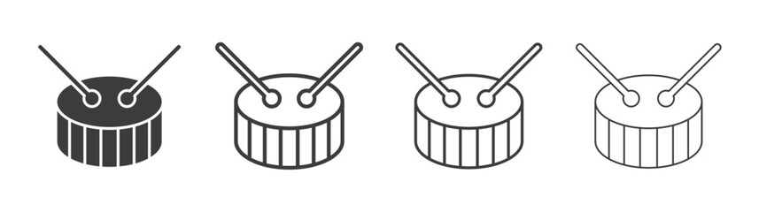 Drum line icon vector illustration set.