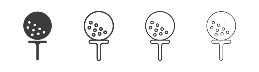 Golf ball line icon vector illustration set.
