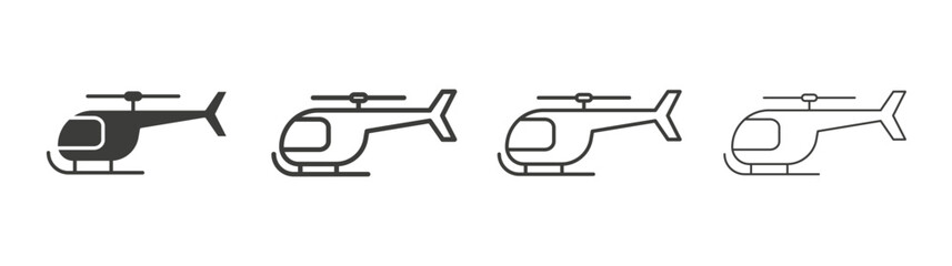 Helicopter line icon vector illustration set.