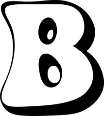 Retro Style Letter B