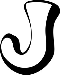 Retro Style Letter J