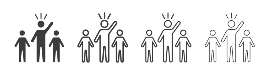 Leadership line icon vector illustration set.