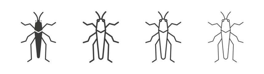 Locust line icon vector illustration set.