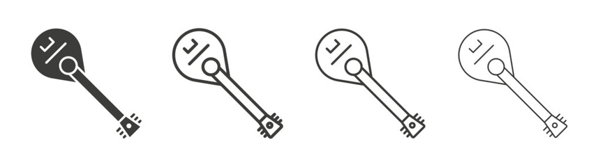 Mandolin line icon vector illustration set.