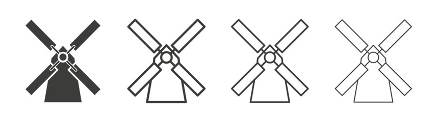 Mill sign line icon vector illustration set.