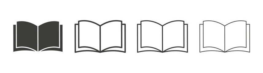 Open Book line icon vector illustration set.
