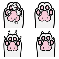 肉球セット_手描き_ベクター素材