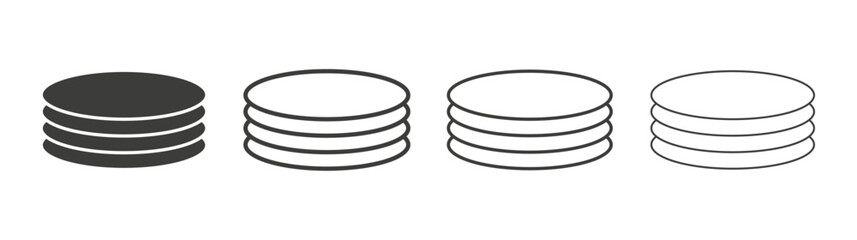 Plates line icon vector illustration set.