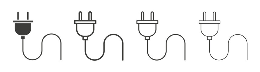 Plug line icon vector illustration set.