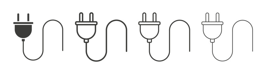 Plug line icon vector illustration set.