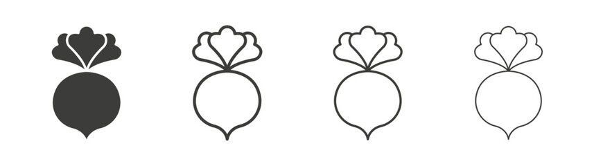 Radish line icon vector illustration set.