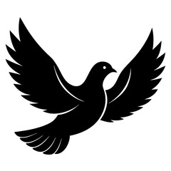 Obraz premium dove silhouette vector icon white background