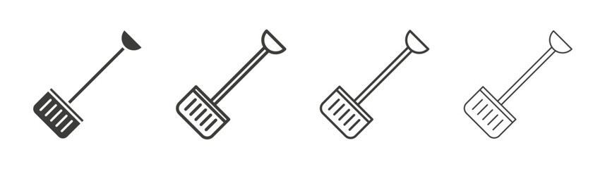 Snow shovel line icon vector illustration set.