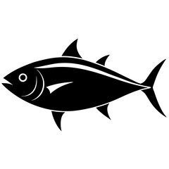 Obraz premium tuna silhouette vector icon white background