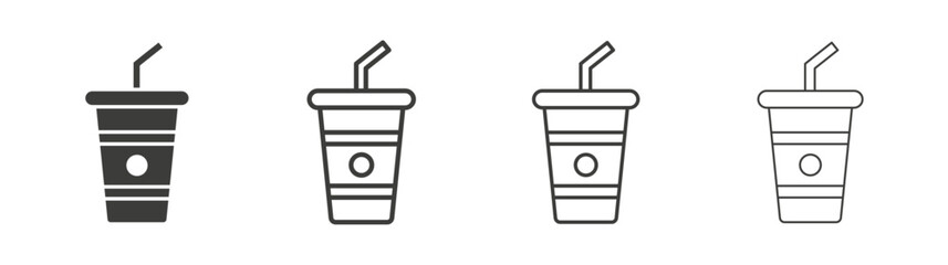 Swoosh Cup line icon vector illustration set.