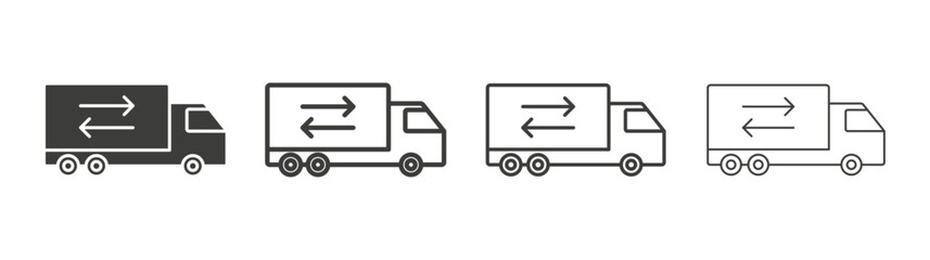 Truck arrow line icon vector illustration set.