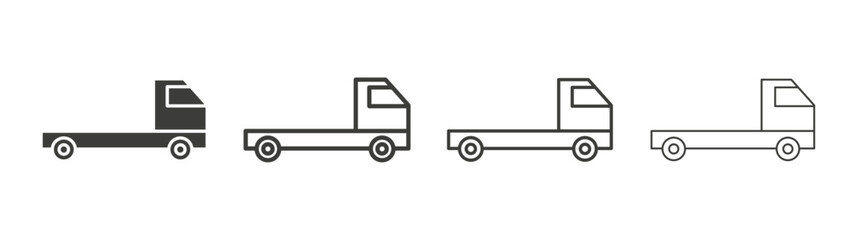 Truck container empty line icon vector illustration set.