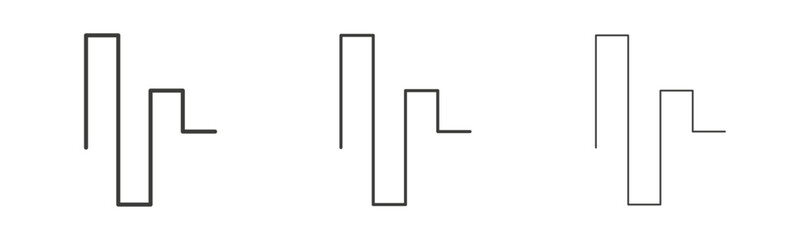 Wave square line icon vector illustration set.