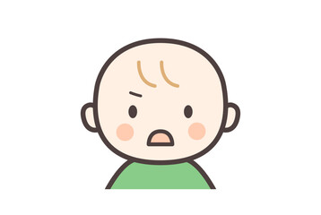 怒り顔の赤ちゃんの上半身イラスト
