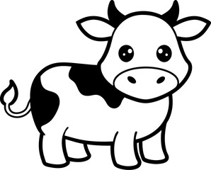 cow cartoon isolated on white
