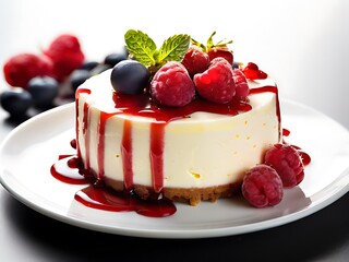 Delicious Cheesecake with Berries and Sauce
