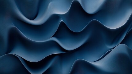 Fototapeta premium Abstract Blue Wave Background Elegant Smooth Dark Deep 3D Digital Art Modern Design Texture Pattern Graphic Illustration Waves Flowing Seamless 
