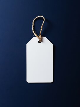a white tag with a string