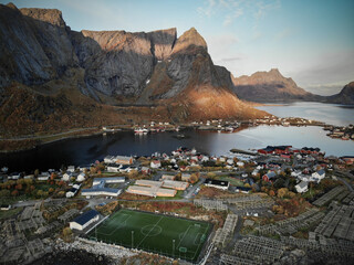 Obraz premium Aerial photo of autumn in Norway, Northern Europe