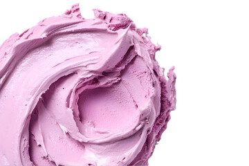 Obraz premium Macro Shot of Creamy Purple Ice Cream Swirl on a Transparent Background with Smooth Texture and Vibrant Color for Culinary Presentation