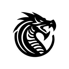 Black Tribal Dragon Emblem