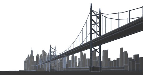modern city panorama 3d illustration
