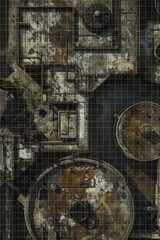 post apocalyptic terrain, wasteland map, battlemap, rpg map, game map, wasteland scenery, toxic waste treatment center, apocalyptic landscape, ruined environment, post-apocalyptic, survival map, waste