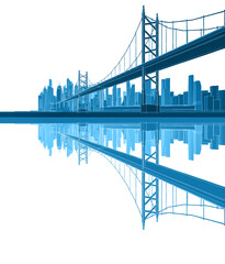 modern city panorama 3d illustration