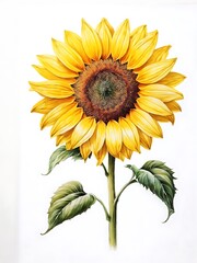 Single Sunflower Illustration