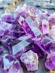 Fototapeta premium a pile of purple crystals