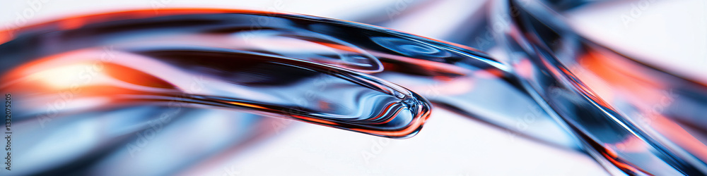 Poster abstract composition of intertwined translucent forms