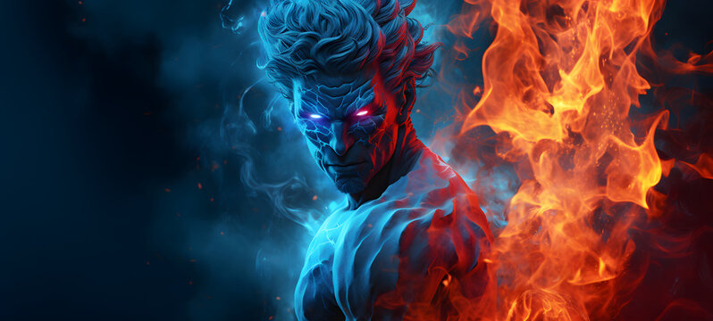 a flaming devil, ai generative