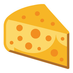 Piece of Swiss cheese slice isolated on white background