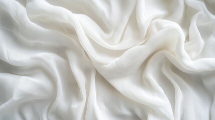 Fototapeta premium Soft White Fabric Texture with Natural Folds – Elegant and Smooth Textile for Luxury Interior or Fashion Design